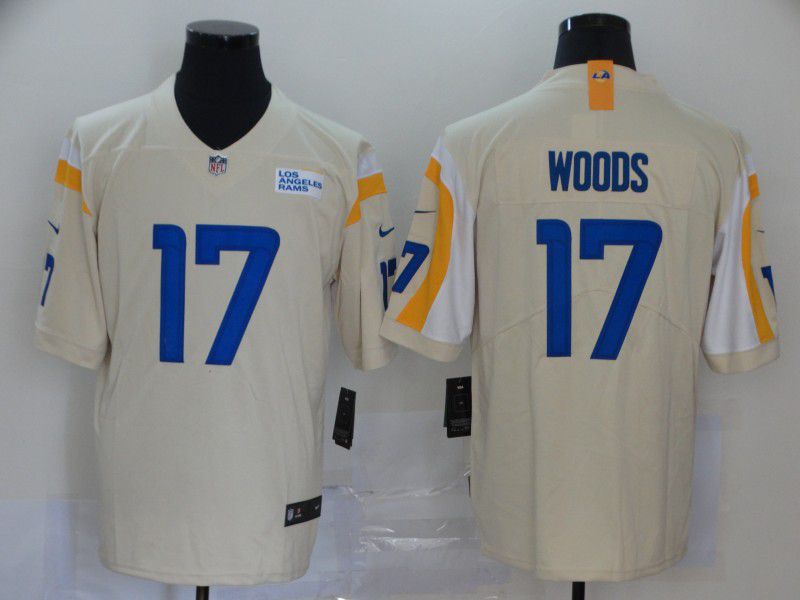 Men Los Angeles Rams #17 Woods Cream Nike Vapor Untouchable Stitched Limited NFL Jerseys